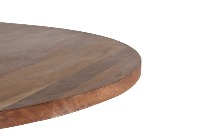 Giner y Colomer - Table de salle à manger en bois d'acacia naturel avec pieds en métal noir - Ø150 x H76 cm Giner y Colomer - Table de salle à manger en bois d'acacia naturel avec pieds en métal noir - Ø150 x H76 cm