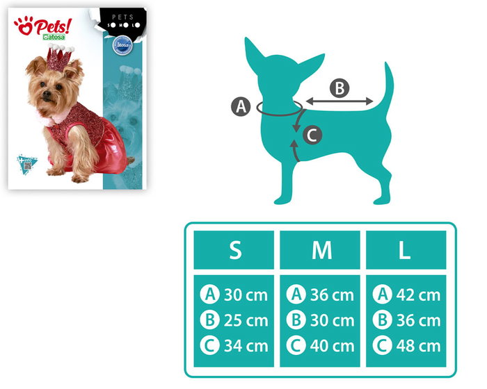 Disfraz Para Mascota - Princesa Rosa S - Déguisement de Princesse Rose pour Chien - Taille S - Polyester - Thème Fantasy