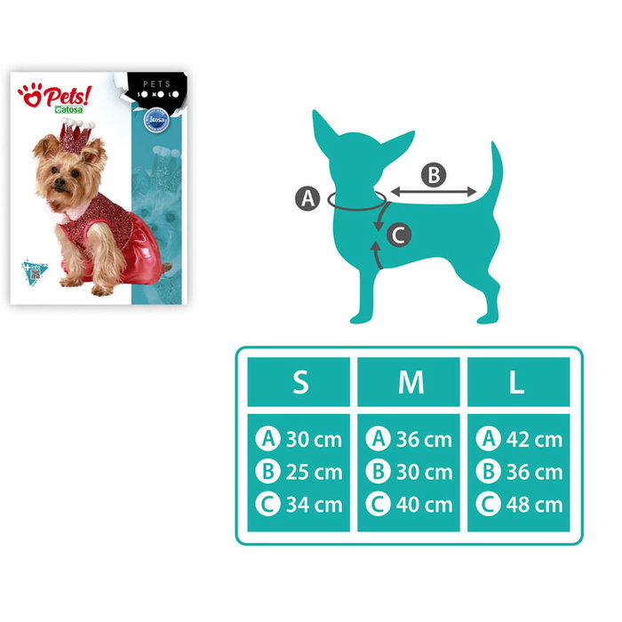 BigBuy Pets Déguisement Princesse Rose Taille S