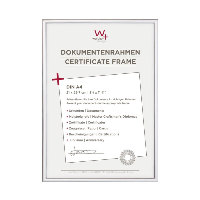 Walther New Lifestyle Cadre Photo Argent DIN A4 21x29,7 cm