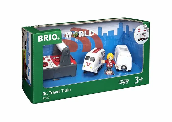 Brio World BRIO World - Train de Voyageur Radiocommandé en Bois avec Son & Lumière - Fonctions Avant/Arrière/Vitesses - Ravensburger - Jeu Enfant dès 3 ans