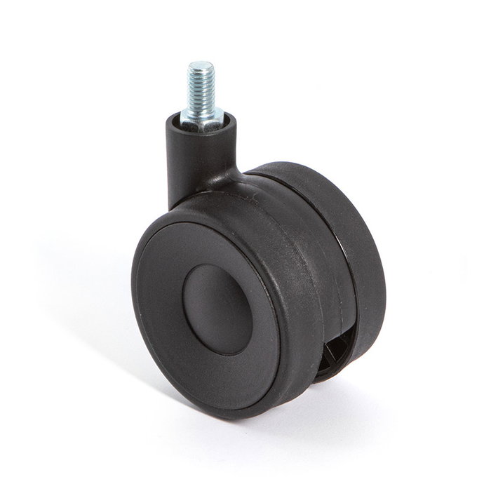 Q&Q Rueda Giratoria Kroos - Roulette pivotante double roulement ø60 M8, finition blanc, avec ou sans frein Q&Q Rueda Giratoria Kroos - Roulette pivotante double roulement ø60 M8, finition blanc, avec ou sans frein