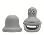 KioKids Réducteur d'étouffement en silicone gris pour bébé +6 mois, avec sac de transport, pour fruits, légumes, va au lave-vaisselle