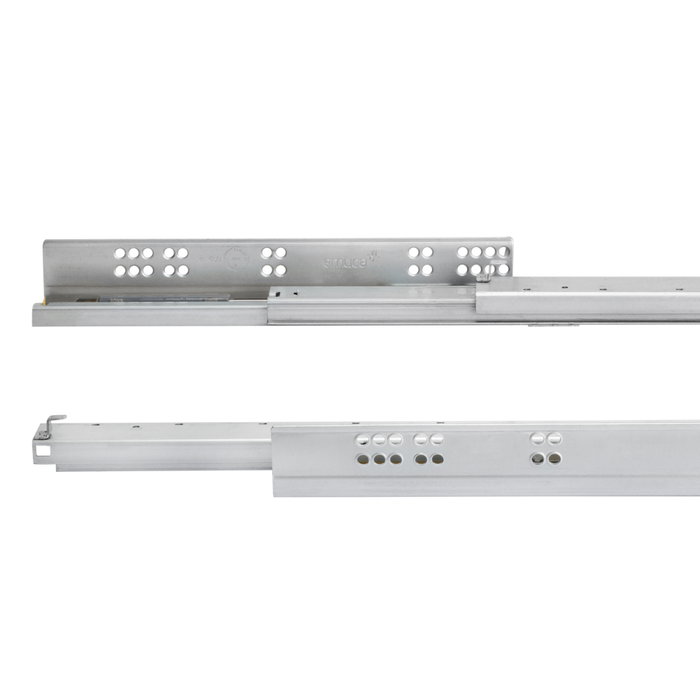 Emuca Jeu de coulisses invisibles Silver, sortie totale, amortie, 440 mm