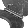 Gelco - Abattant w.c. frein de chute en marbre noir et MDF FSC, déclipsable, avec charnières métal graphite brossé