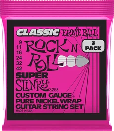 Ernieball Corde Guitare Électrique Slinky Classic Rnr Pure 9-42 Tripack (3)