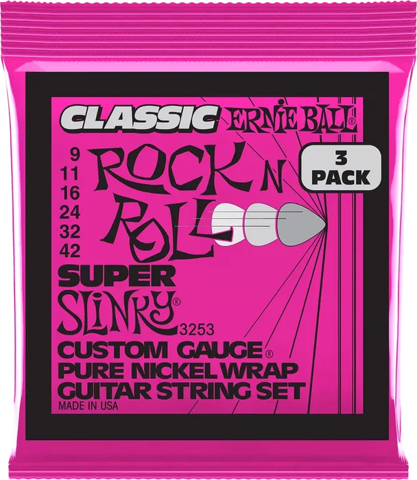 Ernieball Corde Guitare Électrique Slinky Classic Rnr Pure 9-42 Tripack (3)