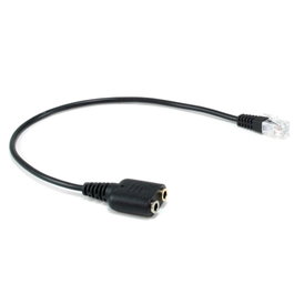 Equip Câble RJ-9 Mâle vers 2 x Jack 3.5 mm Femelle Noir 0.25 m