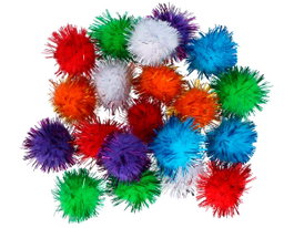 Innspiro Pompons brillants en polypropylène 50mm, mix de couleurs, 50 unités
