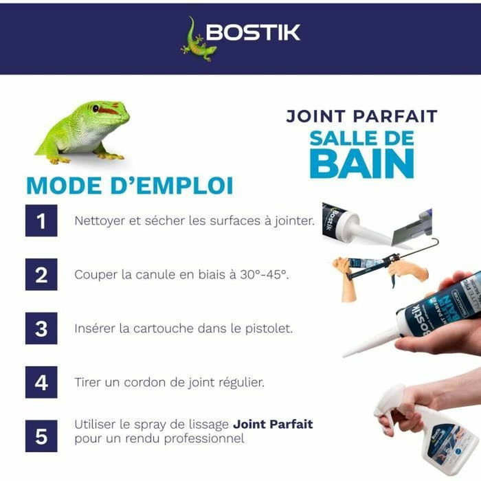 Bostik Joint Parfait Mastic silicone Transparent 280 ml