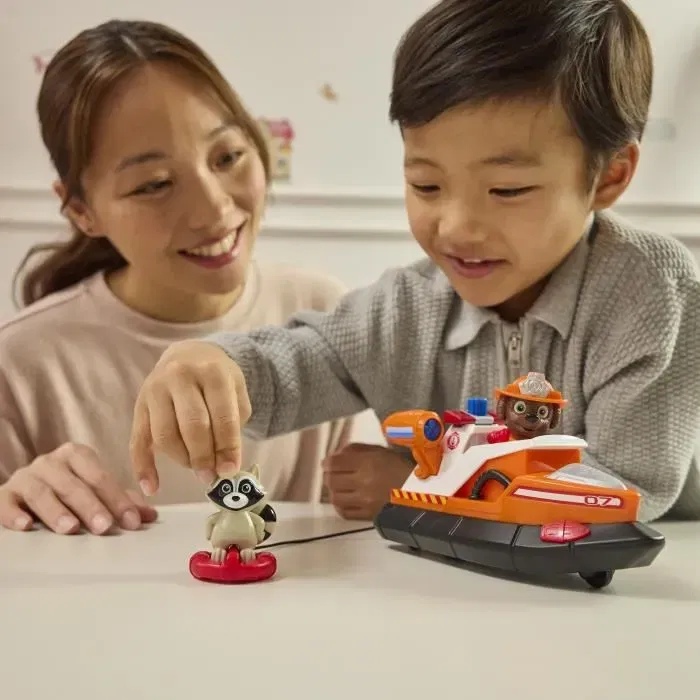 Spin Master Figurine Zuma avec Véhicule Fire Rescue - Mission Pompiers de la Pat' Patrouille - Chiot pompier - Dès 3 ans