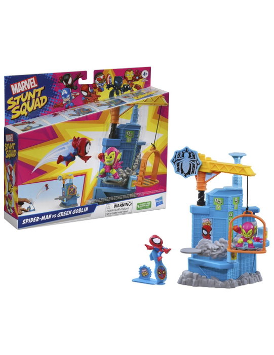 Hasbro Marvel Stunt Squad Crane Smash - Spider-Man vs. Bouffon Vert Hasbro Marvel Stunt Squad Crane Smash - Spider-Man vs. Bouffon Vert