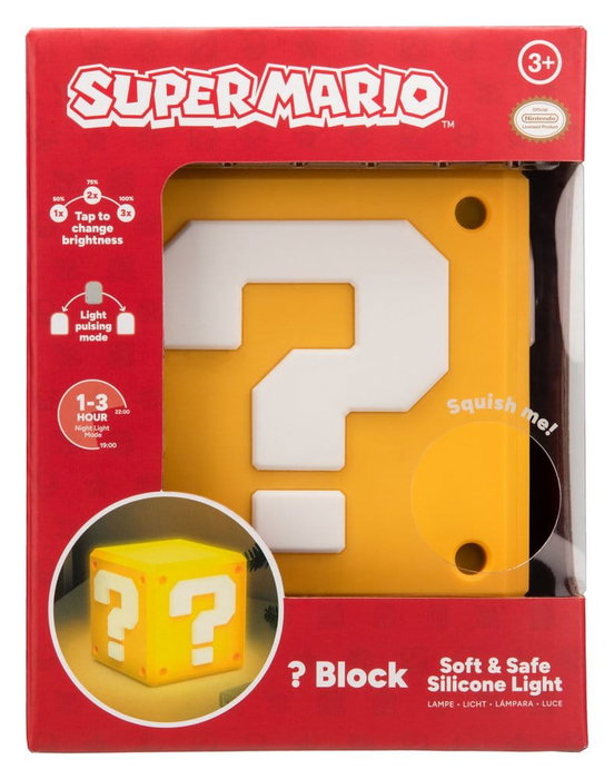 Paladone Products Super Mario SquishyGlo Question Block Lampe Rechargeable 13 cm Paladone Products Super Mario SquishyGlo Question Block Lampe Rechargeable 13 cm