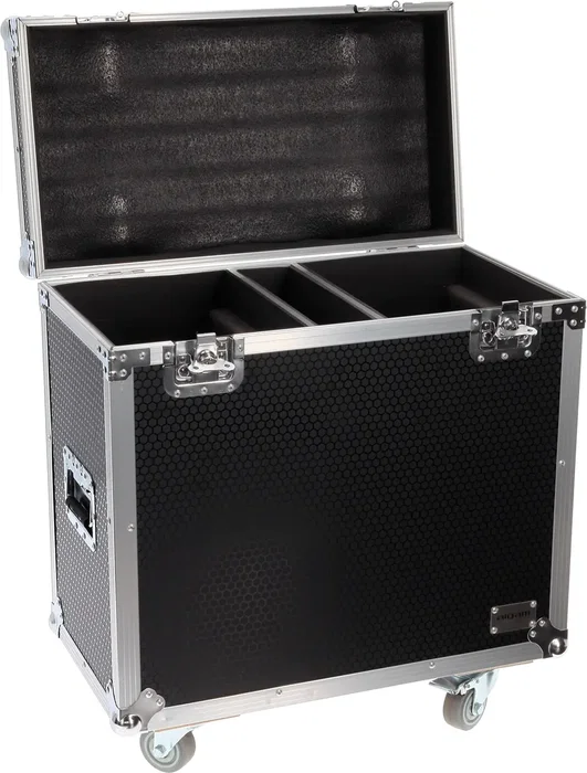 Algamlight Flight Case avec roues pour 2x MH200 – Bois – Noir Algamlight Flight Case avec roues pour 2x MH200 – Bois – Noir