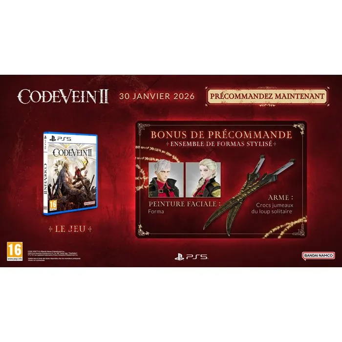Bandai Namco Entertainment CODE VEIN II - Jeu d'action-RPG post-apocalyptique pour PlayStation 5 (PS5) Bandai Namco Entertainment CODE VEIN II - Jeu d'action-RPG post-apocalyptique pour PlayStation 5 (PS5)