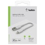 Belkin Câble Lightning vers USB-A 15cm Tressé Blanc certifié MFi