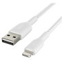 Belkin Câble Lightning vers USB-A 15cm Tressé Blanc certifié MFi
