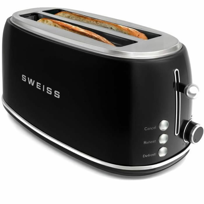 Sweiss Grille-pain vintage GRV9 2 fentes Noir 1500 W Sweiss Grille-pain vintage GRV9 2 fentes Noir 1500 W