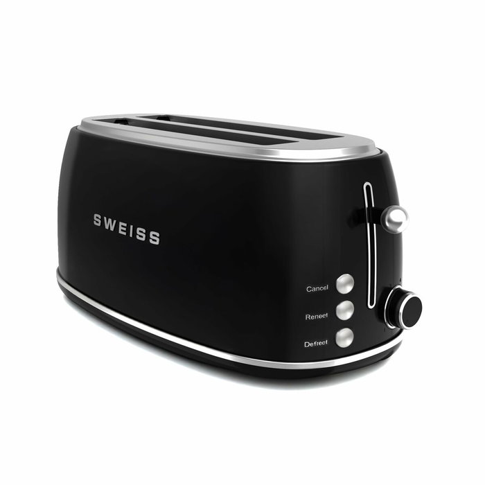 Sweiss Grille-pain vintage GRV9 2 fentes Noir 1500 W Sweiss Grille-pain vintage GRV9 2 fentes Noir 1500 W
