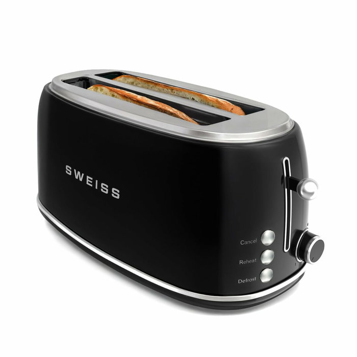 Sweiss Grille-pain vintage GRV9 2 fentes Noir 1500 W Sweiss Grille-pain vintage GRV9 2 fentes Noir 1500 W
