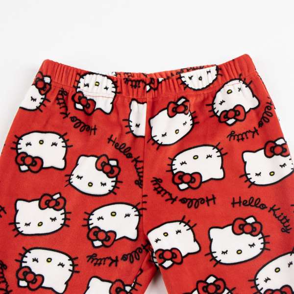 Cerdá Pyjama Long Hello Kitty Flammé Coral en Polaire Rose Clair - Taille 12 Ans