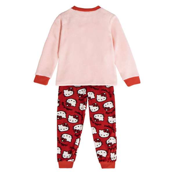Cerdá Pyjama Long Hello Kitty Flammé Coral en Polaire Rose Clair - Taille 12 Ans