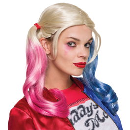 RUBIES - Perruque personnage Harley Quinn DC Comics pour adulte - Dégradé bleu et rose