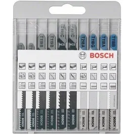 Bosch Assortiment de lames de scie sauteuse Basic pour métal et bois, 10 pièces