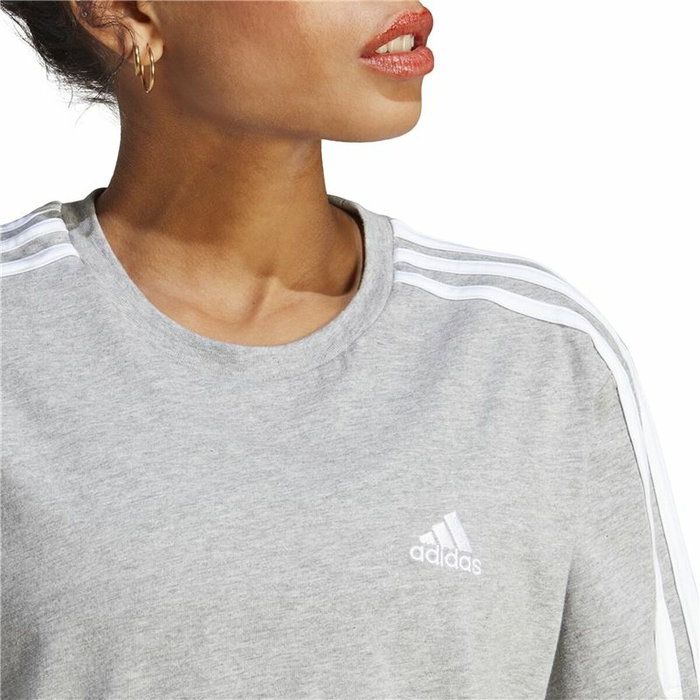 T-shirt à manches courtes femme Adidas 3S Cropped Top Gris clair (XS)