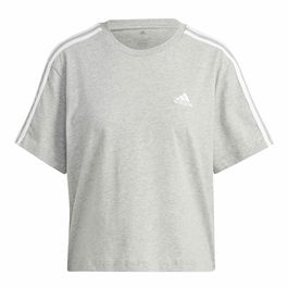 T-shirt à manches courtes femme Adidas 3S Cropped Top Gris clair (XS)