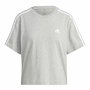 T-shirt à manches courtes femme Adidas 3S Cropped Top Gris clair (XS)