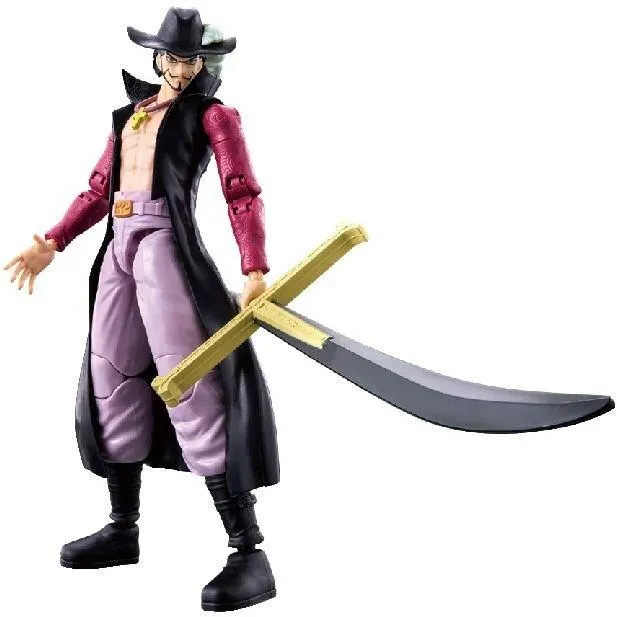 Bandai Figurine Anime Heroes One Piece Dracule Mihawk Oeil de Faucon 17 cm avec 16 points d'articulation et mains supplémentaires