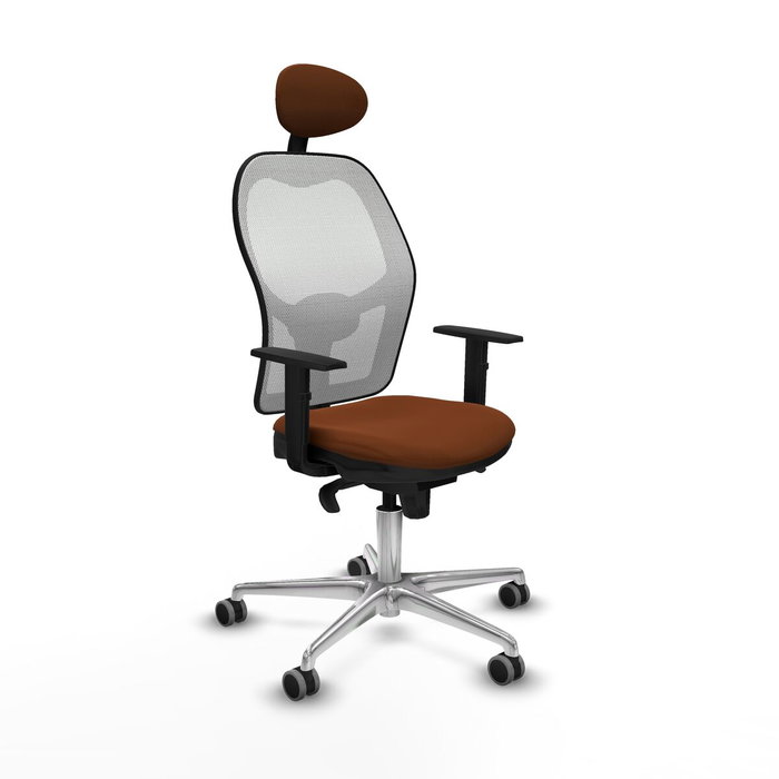 Piqueras y Crespo Chaise de Bureau avec Appui-tête 1D086G1 Blanc Marron Piqueras y Crespo Chaise de Bureau avec Appui-tête 1D086G1 Blanc Marron