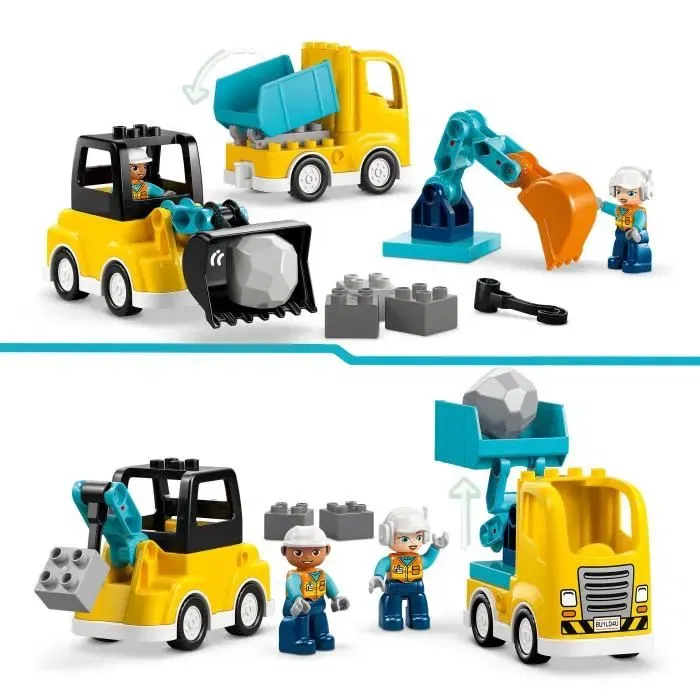 Lego - Jeu de Construction DUPLO Ma Ville 10475 Les Véhicules de Chantier 3-en-1 - Jeu Interactif pour Enfant dès 2 ans Lego - Jeu de Construction DUPLO Ma Ville 10475 Les Véhicules de Chantier 3-en-1 - Jeu Interactif pour Enfant dès 2 ans