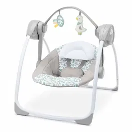 Ingenuity EndlessBloom Transat balancelle électrique pliable pour bébé, arche de jouets, 6 vitesses, 10 mélodies, 2 positions, pile