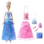 Disney Princess Poupée Cendrillon avec 2 Tenues et 7 Accessoires - Coffret Jeu Enfant 3 Ans et Plus - JCR95