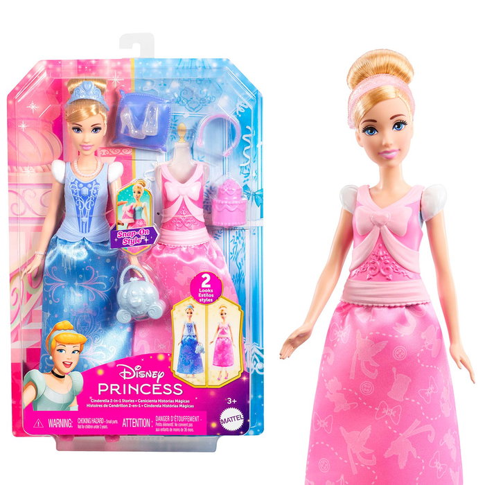 Mattel Disney Princess Poupée Cendrillon Histoires Magiques 2 en 1 Mattel Disney Princess Poupée Cendrillon Histoires Magiques 2 en 1