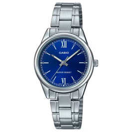 Casio LTP-V005D-2B2 avec cadran bleu et bracelet gris