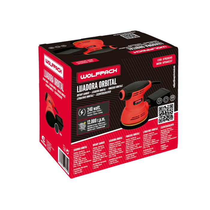 WOLFPACK LINEA PROFESIONAL Ponceuse orbitale 240W Ø 125 mm