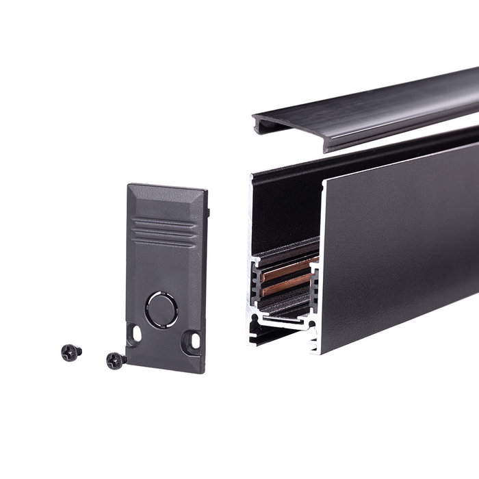 Rail magnétique de surface noir 2m