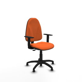 PIQUERAS Y CRESPO Chaise de bureau Algarra, tissu orange, accoudoirs 1D