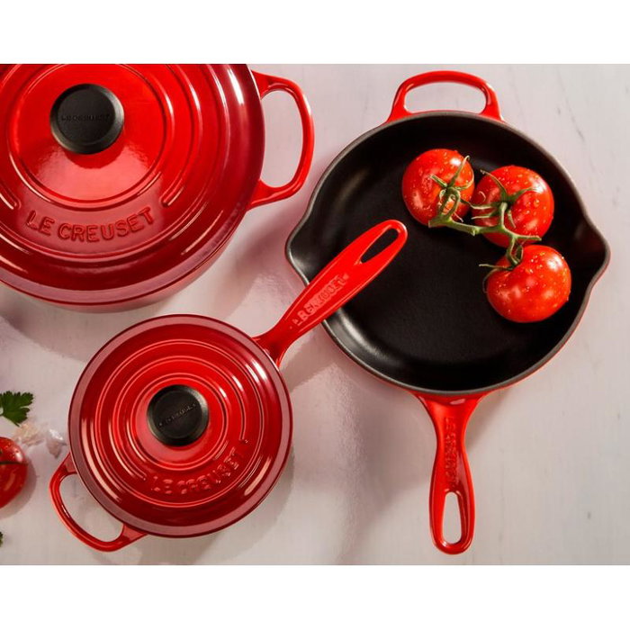 Le Creuset Poêle en fonte Signature 23 cm Rouge et Noir