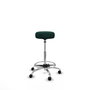 Tabouret Tolosa Pivotant Cuir écologique Non applicable Maille Vert foncé Structure chromée Sans accoudoirs Sans appui-tête Roulettes pour moquette