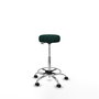 Tabouret Tolosa Pivotant Cuir écologique Non applicable Maille Vert foncé Structure chromée Sans accoudoirs Sans appui-tête Roulettes pour moquette