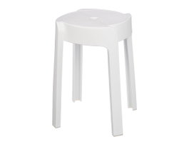 KIPIT Tabouret Plastique Rond Blanc - Lot de 10