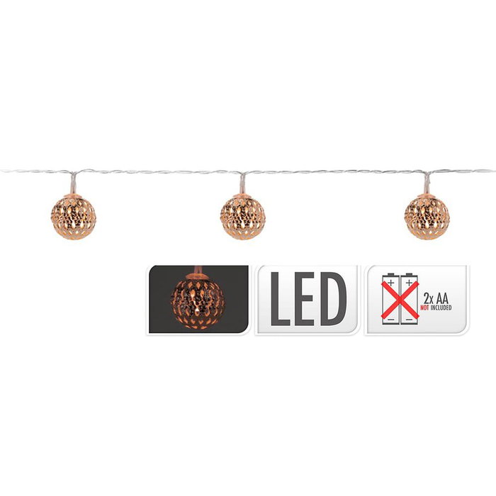 Decorative Lightning Guirlande lumineuse à piles avec boules, blanc chaud, 1,30 m Decorative Lightning Guirlande lumineuse à piles avec boules, blanc chaud, 1,30 m