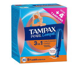 Tampax Pearl Compak Super Plus, paquet de 20 unités