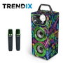 World Brands Karaoke Neon World avec Haut-parleur, 2 Micros, Support Mobile, USB, Radio FM, Bluetooth, 22,8x13,8x34 cm, Dès 3 Ans