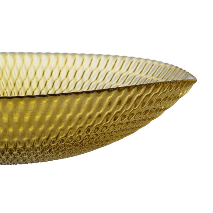 Centre de Table Jaune Verre 21 x 21 x 6,5 cm