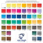 Van Gogh Coffret métallique d'aquarelles avec 48 couleurs en demi-pastilles